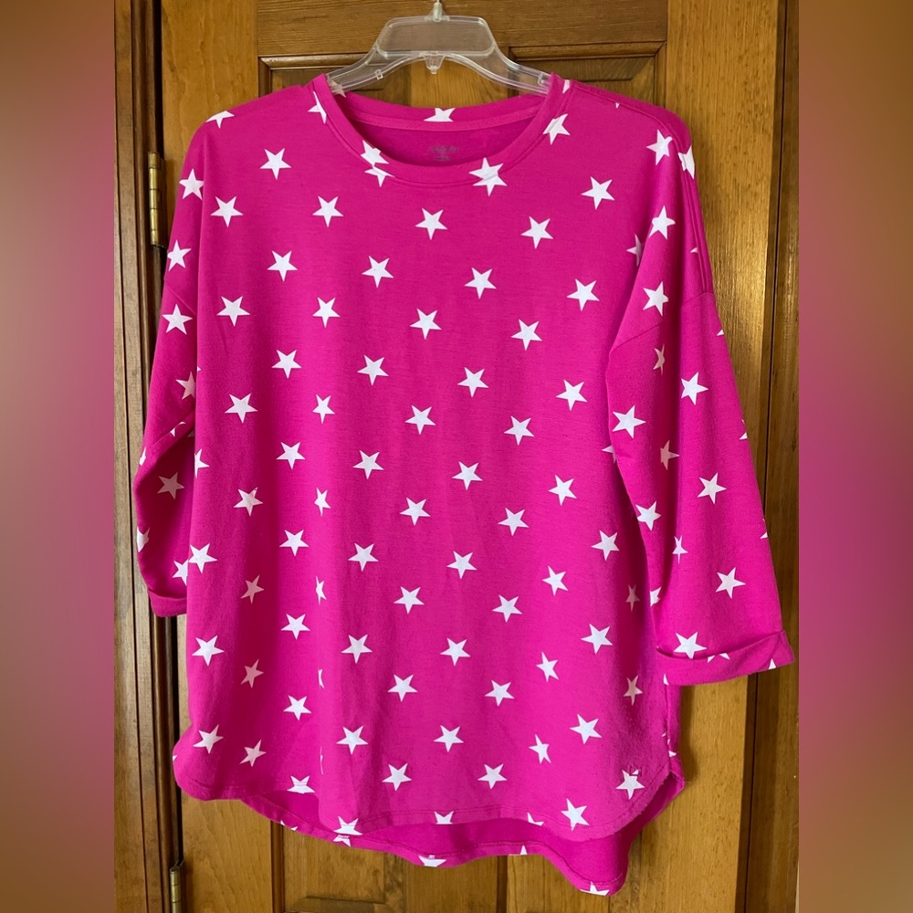 Cabana shirt by Crown & Ivy 3/4 length sleeve with cuff . Size large - Picture 1 of 3